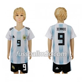 Fußballtrikots Argentinien Icardi 9 Kinder Heim Trikotsatz WM 2018